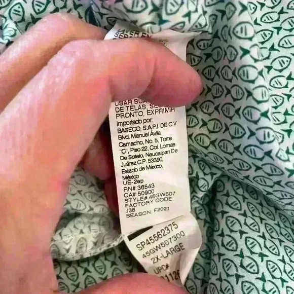 Izod green and white Advantage Performance short-sleeve button-down shirt sz XXL - Picture 8 of 8